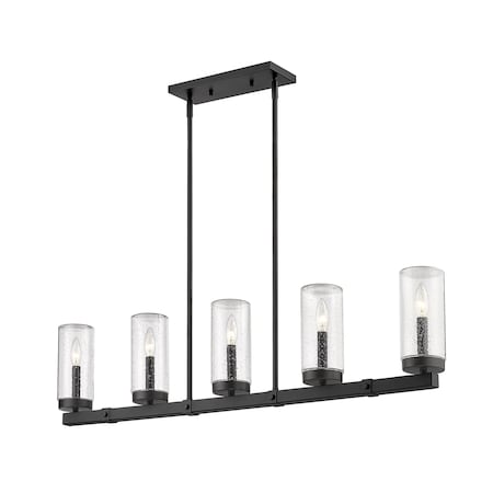 Marlow 5 Light Outdoor Linear, Matte Black And Seedy